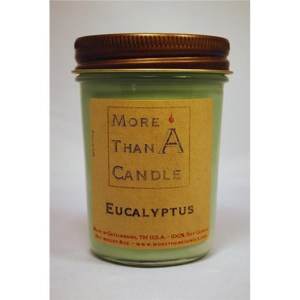 More Than A Candle More Than A Candle ELP8J 8 oz Jelly Jar Soy Candle; Eucalyptus ELP8J